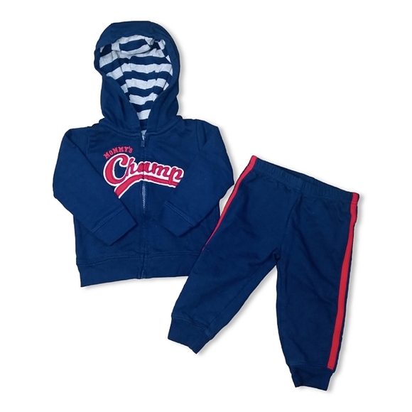 Carter's Other - 6-9M "Mommy's Little Champ" Boys' 2 pc. Set Sweater Joggers Sweats hoodie